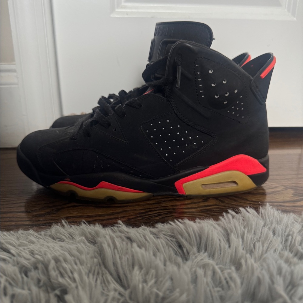 Jordan Black and Red Athletic Shoes
